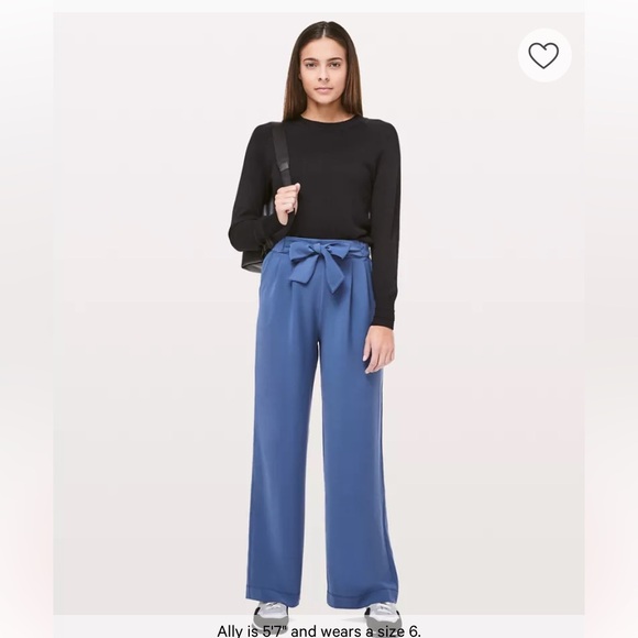 lululemon athletica Pants - Lululemon Noir wide leg High Rise pants-gatsby blue-size 4